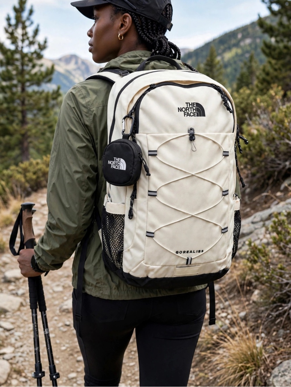 The North Face White Label Beige Canvas Backpack with Black Logo Cream/Black